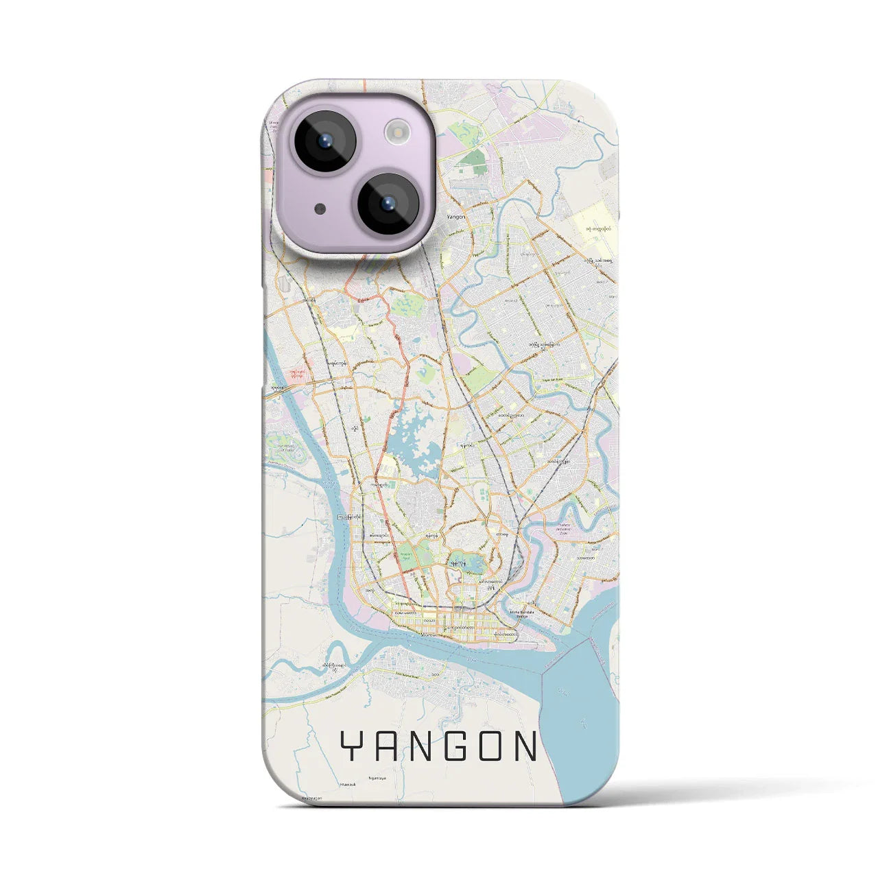【ヤンゴン(ミャンマー)】地図柄iPhoneケース(バックカバータイプ)
