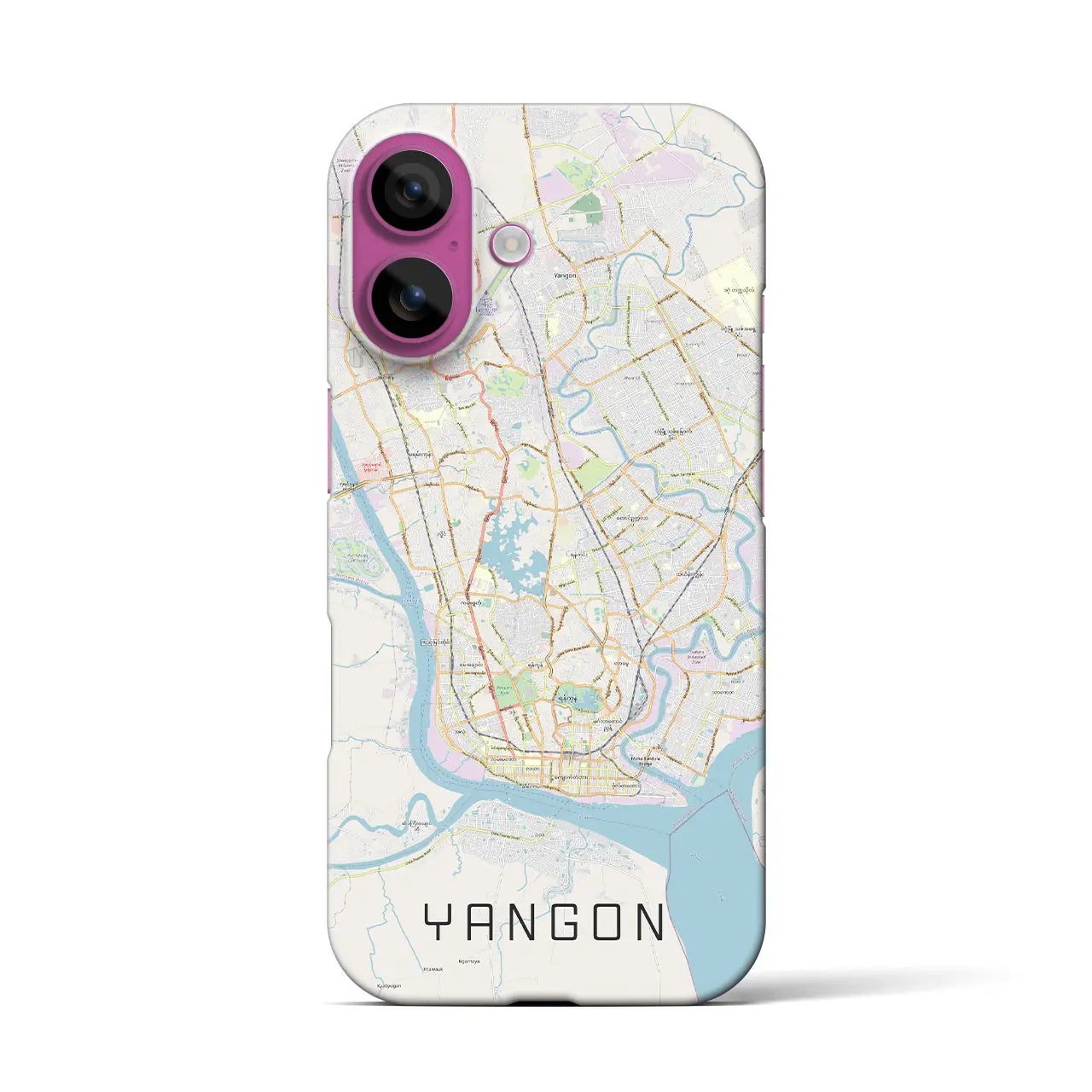 【ヤンゴン(ミャンマー)】地図柄iPhoneケース(バックカバータイプ)