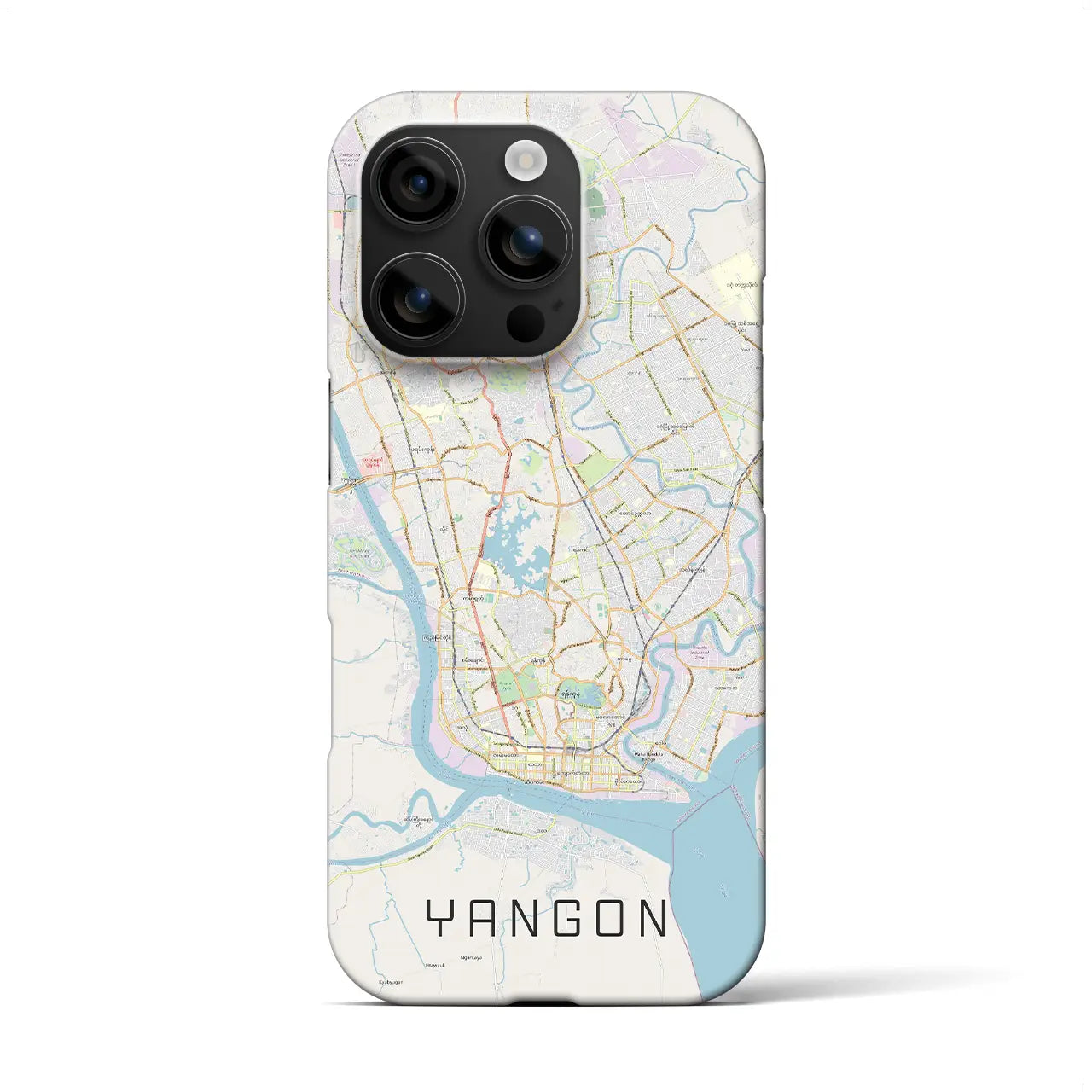 【ヤンゴン(ミャンマー)】地図柄iPhoneケース(バックカバータイプ)