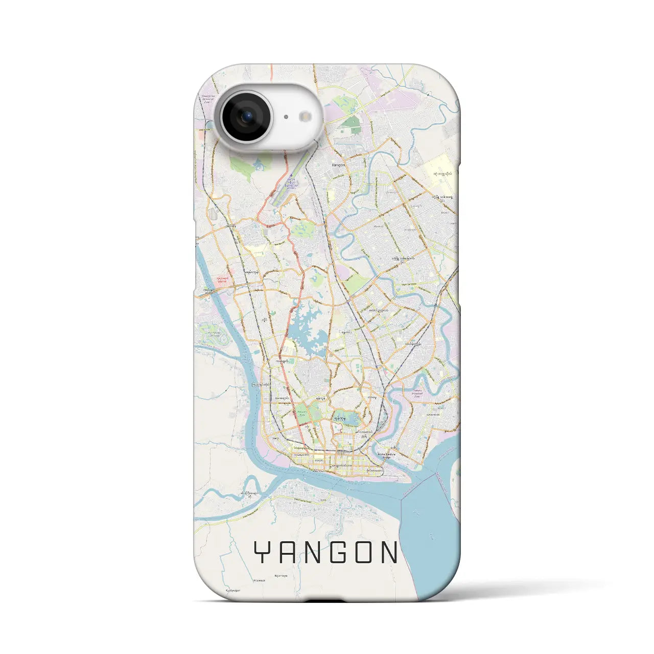 【ヤンゴン(ミャンマー)】地図柄iPhoneケース(バックカバータイプ)