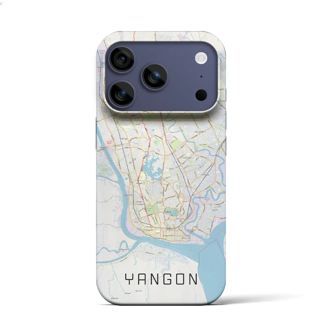 【ヤンゴン(ミャンマー)】地図柄iPhoneケース(バックカバータイプ)