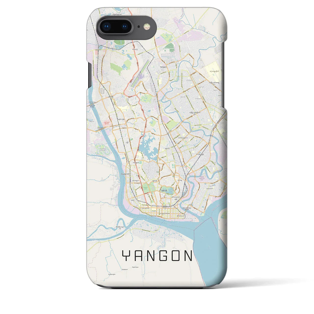 【ヤンゴン(ミャンマー)】地図柄iPhoneケース(バックカバータイプ)