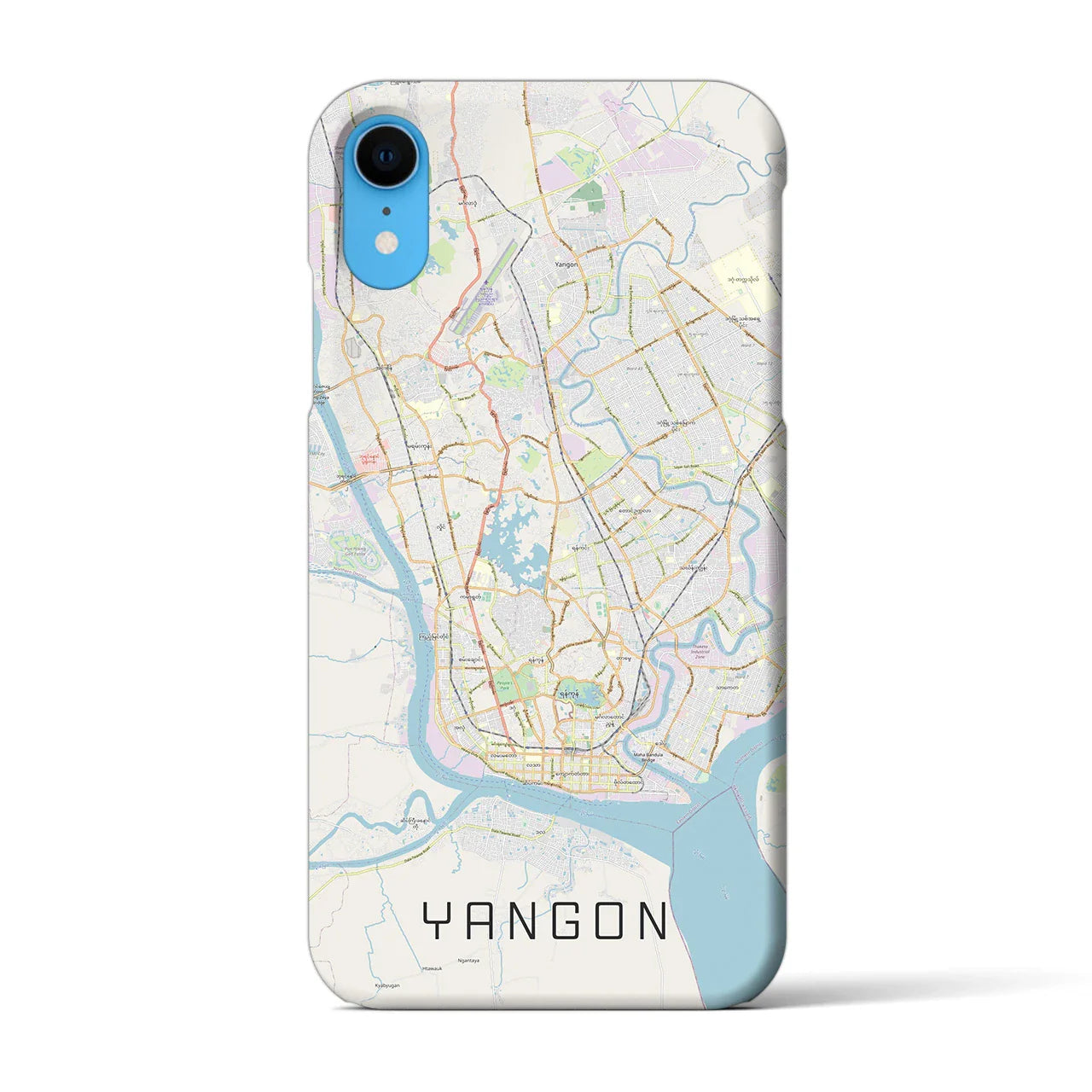 【ヤンゴン(ミャンマー)】地図柄iPhoneケース(バックカバータイプ)