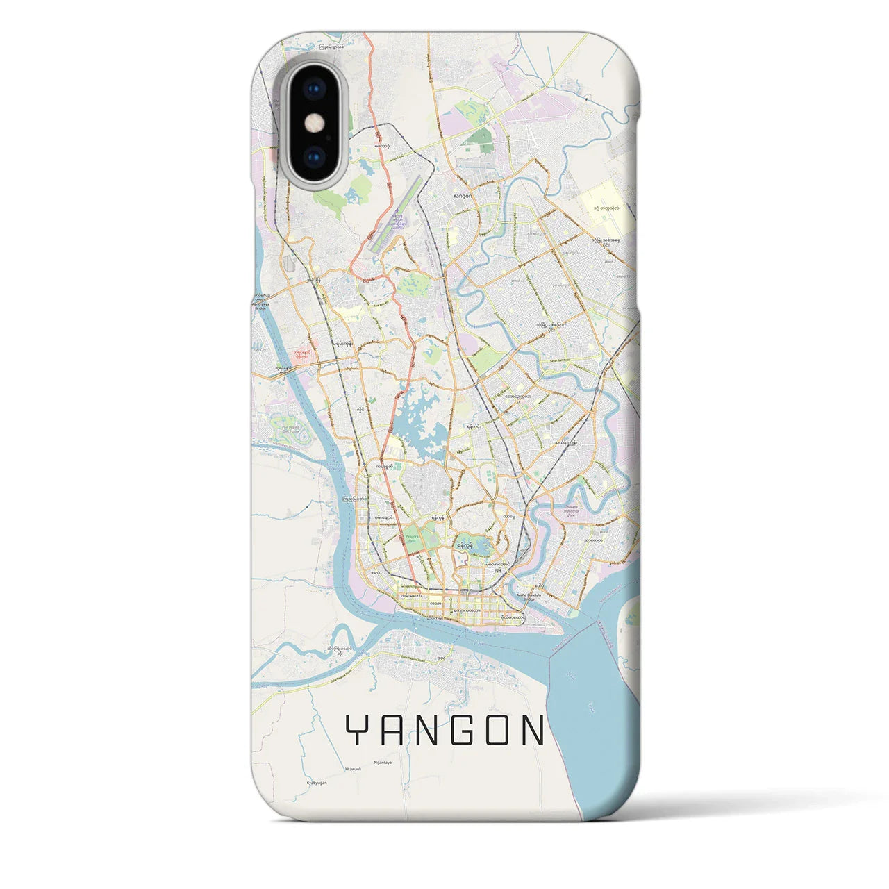 【ヤンゴン(ミャンマー)】地図柄iPhoneケース(バックカバータイプ)