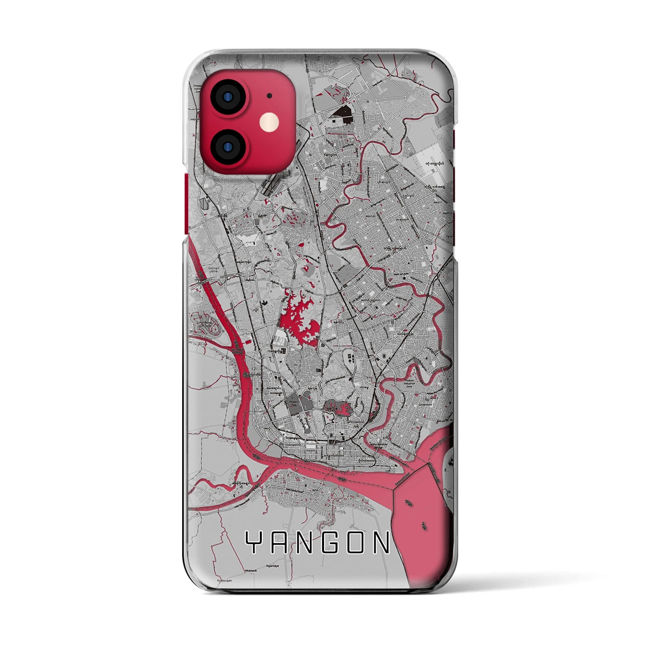 【ヤンゴン(ミャンマー)】地図柄iPhoneケース(クリアタイプ)
