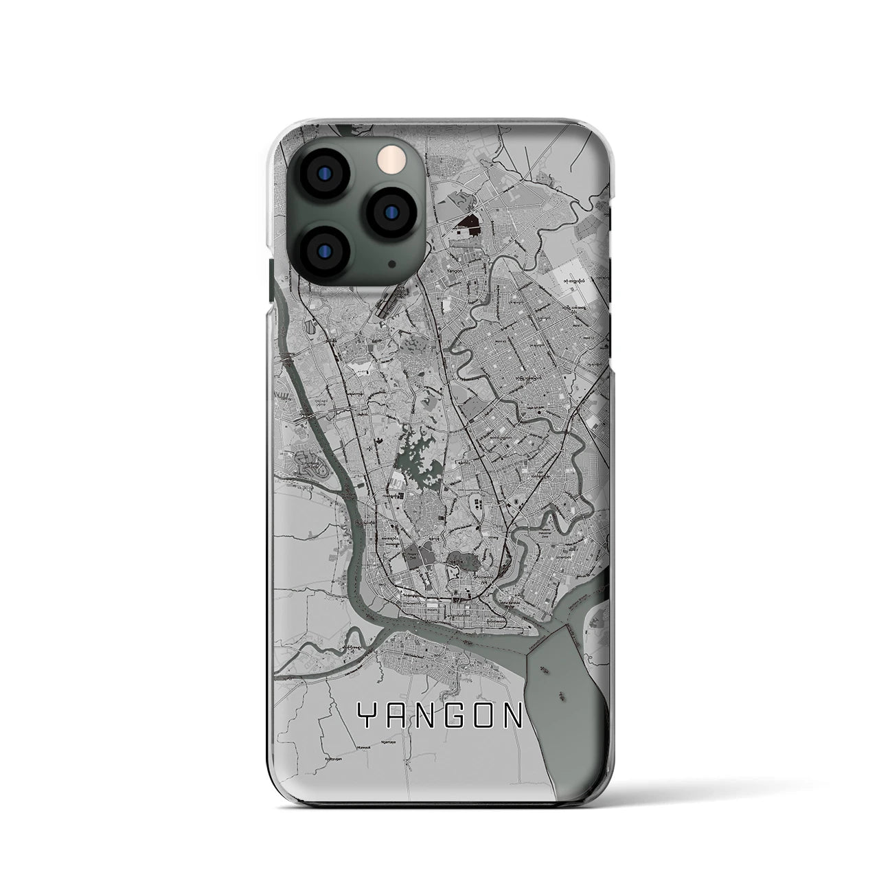 【ヤンゴン(ミャンマー)】地図柄iPhoneケース(クリアタイプ)