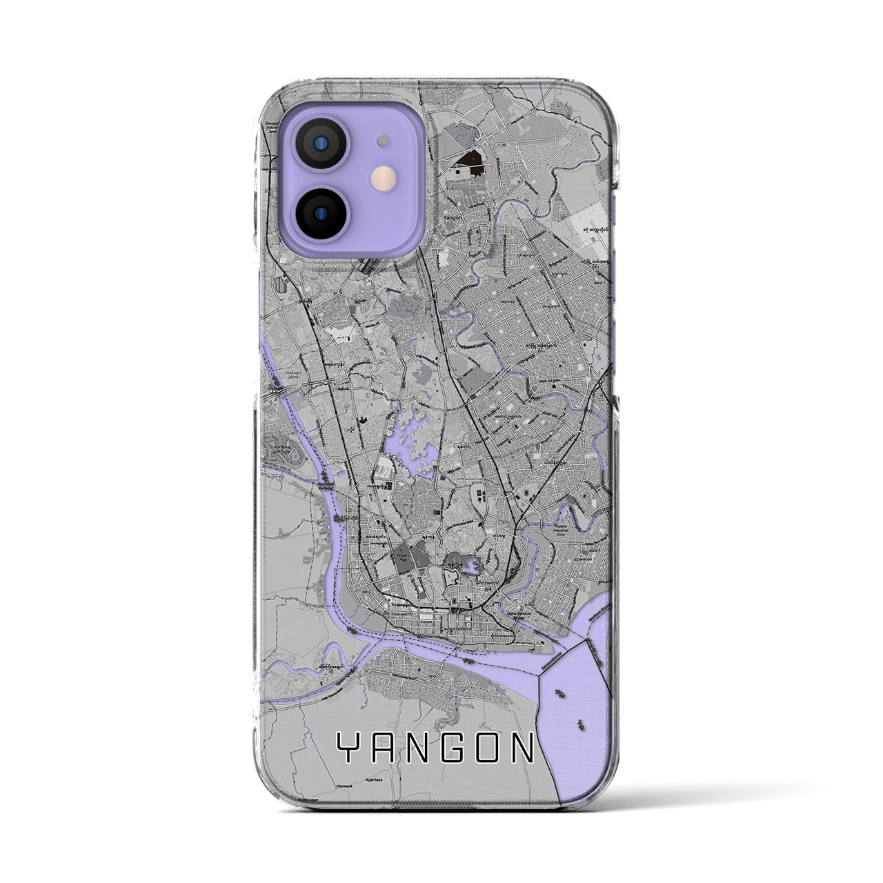 【ヤンゴン(ミャンマー)】地図柄iPhoneケース(クリアタイプ)