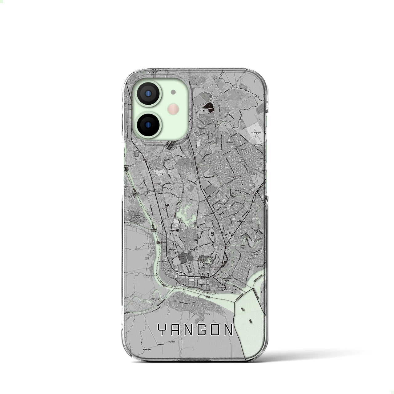 【ヤンゴン(ミャンマー)】地図柄iPhoneケース(クリアタイプ)
