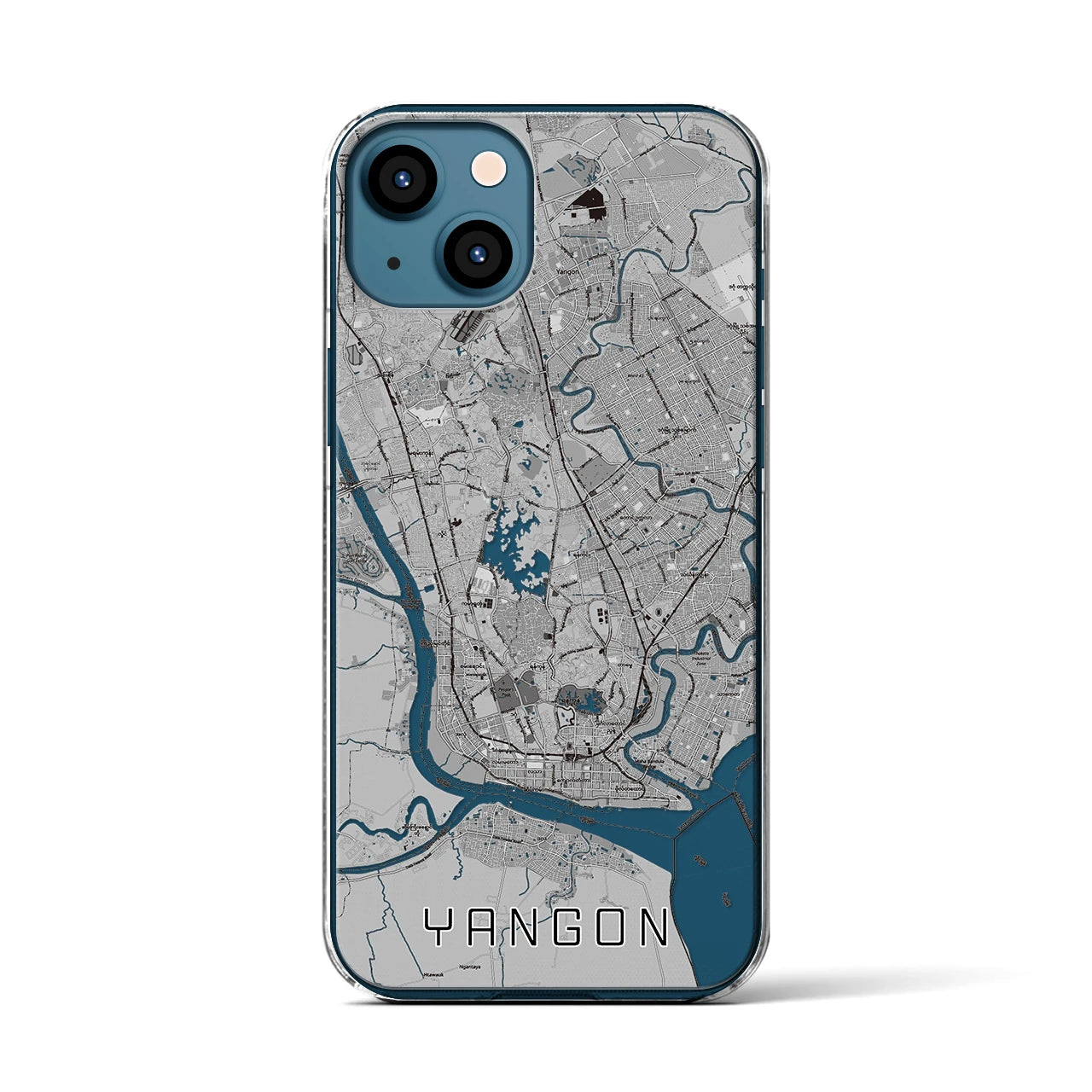【ヤンゴン(ミャンマー)】地図柄iPhoneケース(クリアタイプ)