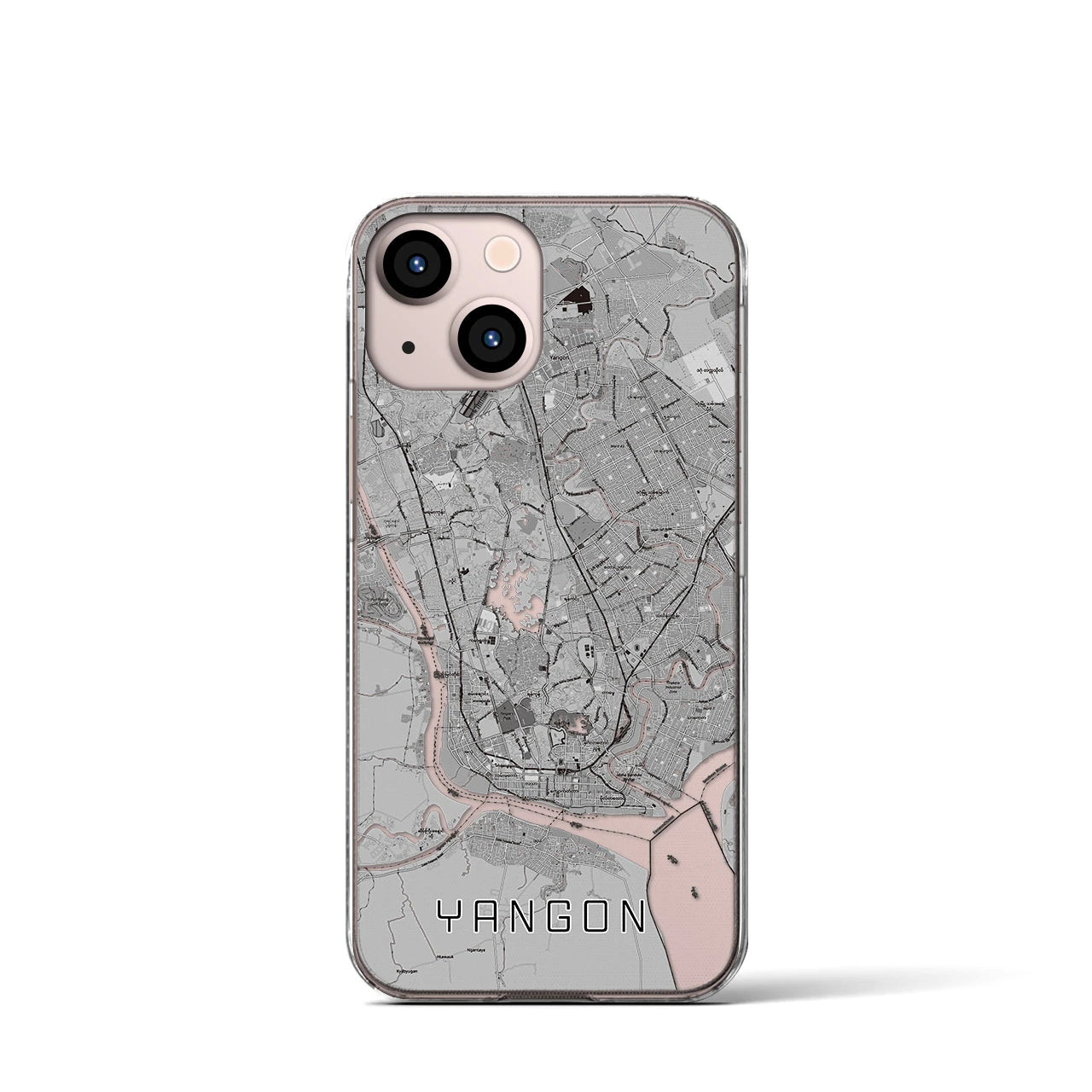 【ヤンゴン(ミャンマー)】地図柄iPhoneケース(クリアタイプ)