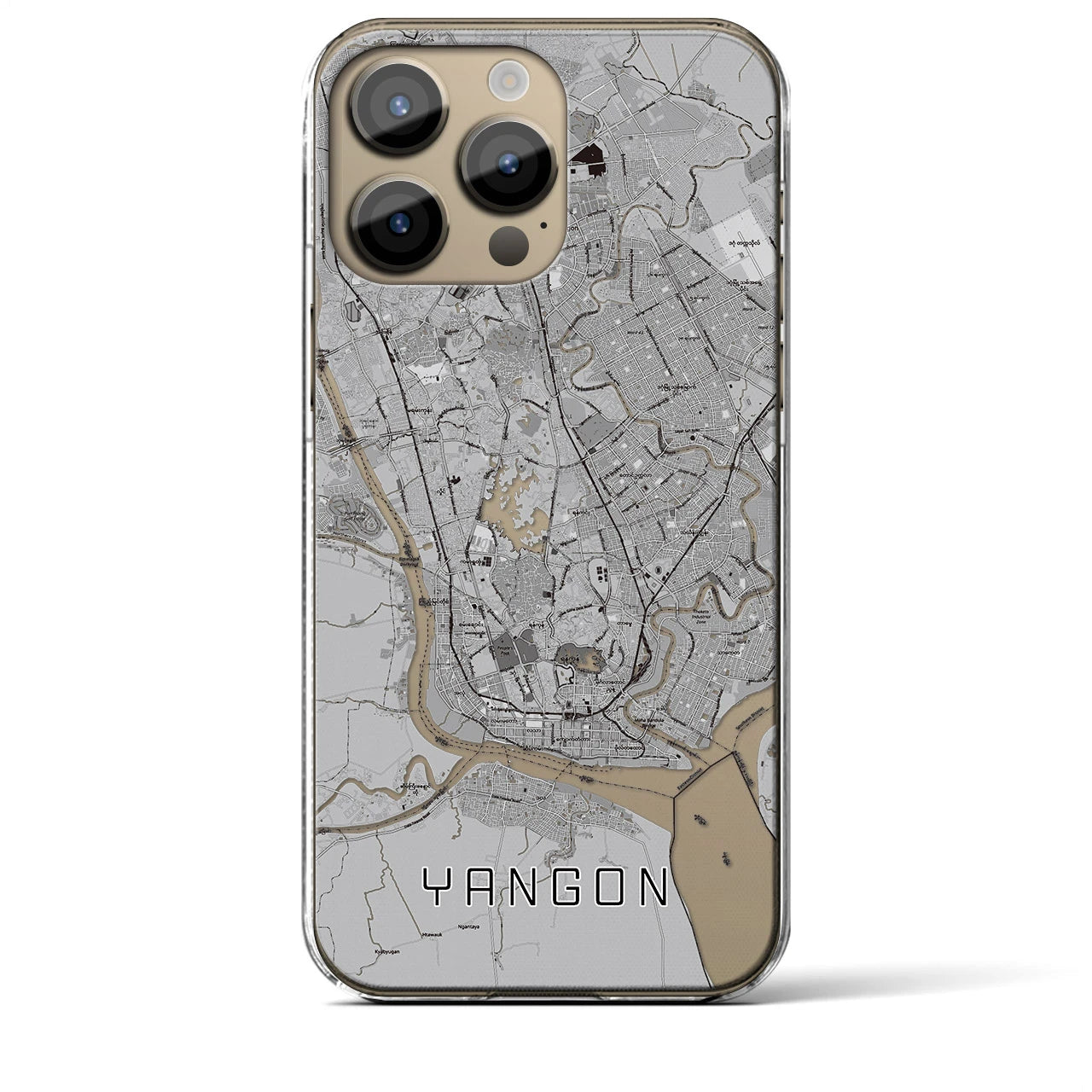 【ヤンゴン(ミャンマー)】地図柄iPhoneケース(クリアタイプ)