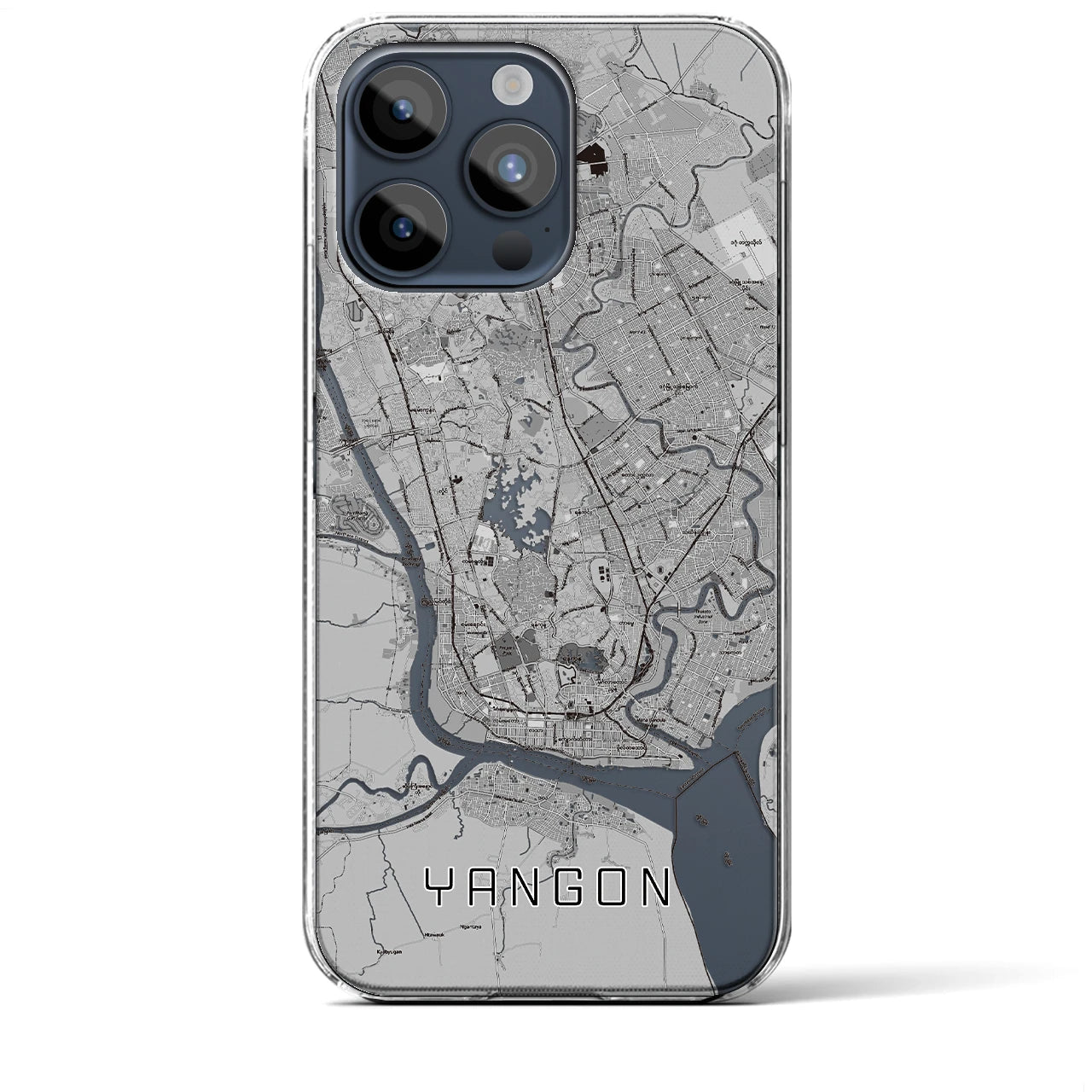 【ヤンゴン(ミャンマー)】地図柄iPhoneケース(クリアタイプ)