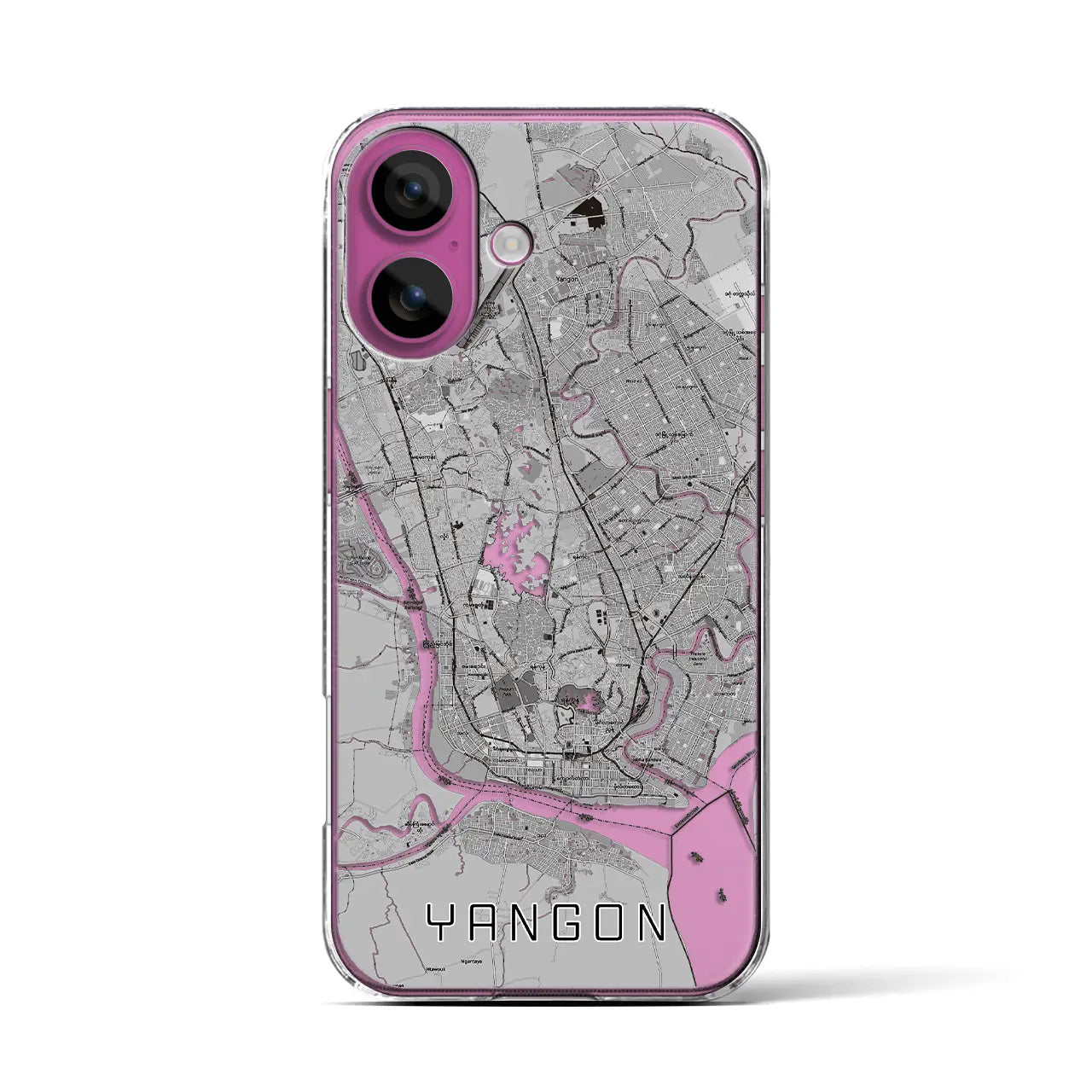 【ヤンゴン(ミャンマー)】地図柄iPhoneケース(クリアタイプ)