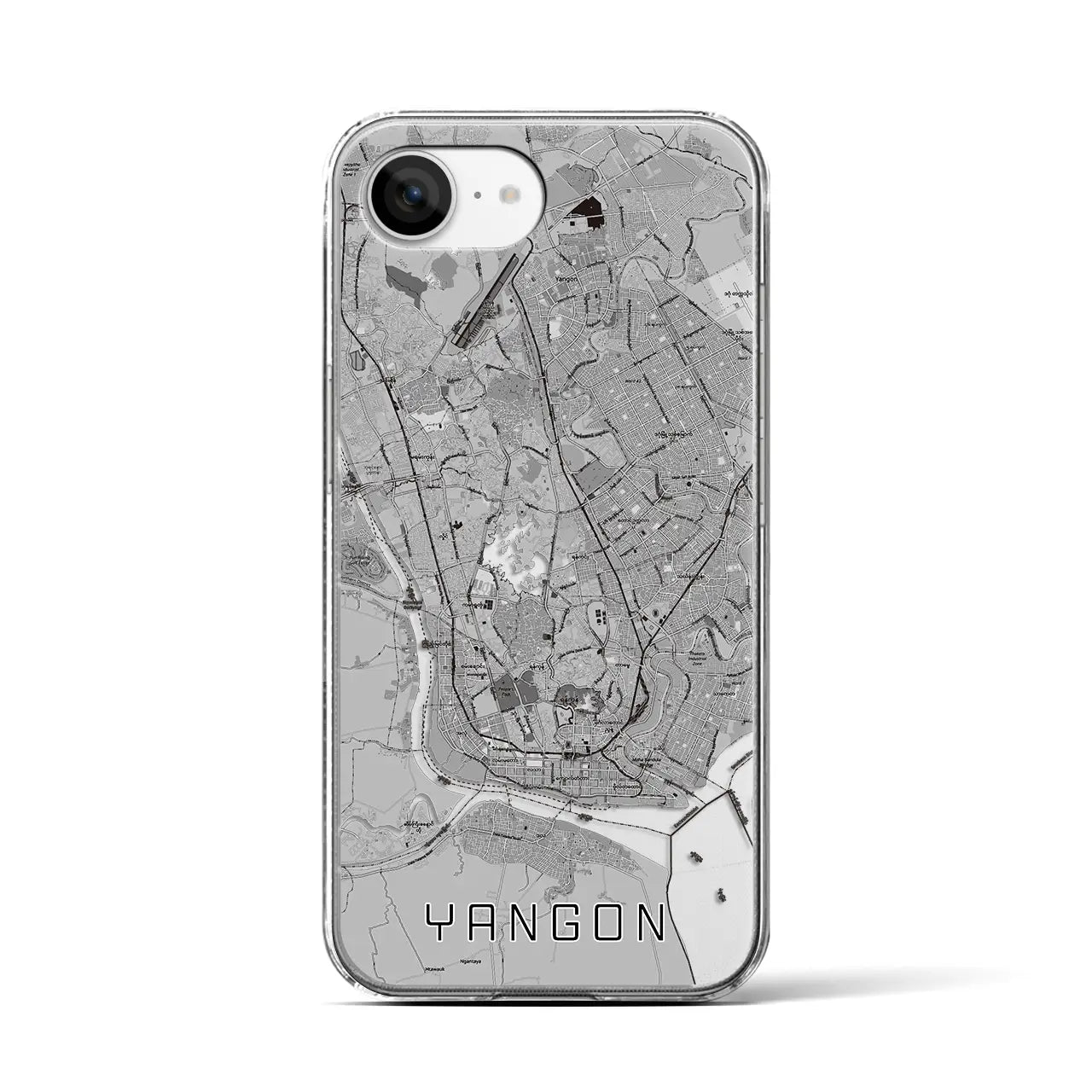 【ヤンゴン(ミャンマー)】地図柄iPhoneケース(クリアタイプ)