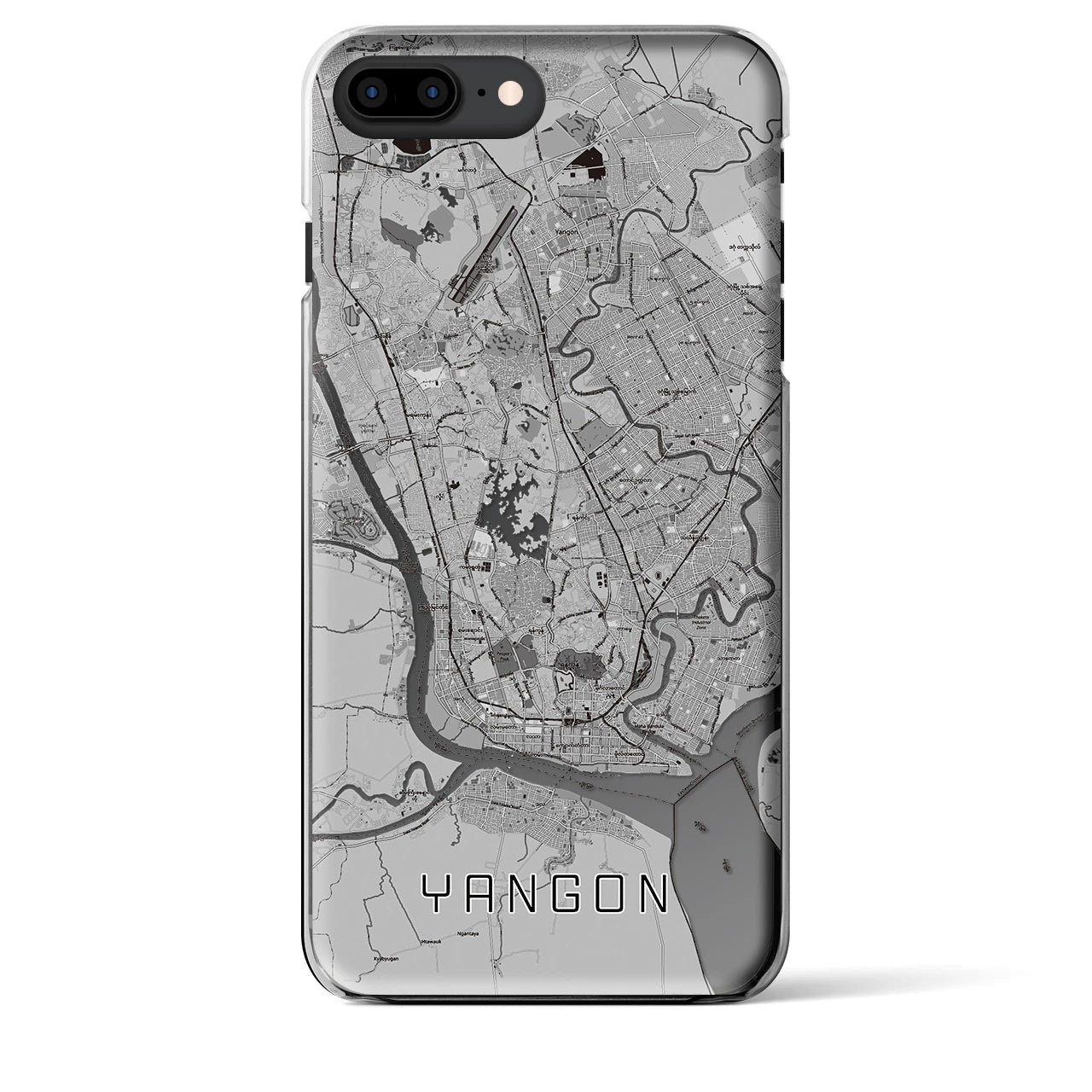 【ヤンゴン(ミャンマー)】地図柄iPhoneケース(クリアタイプ)