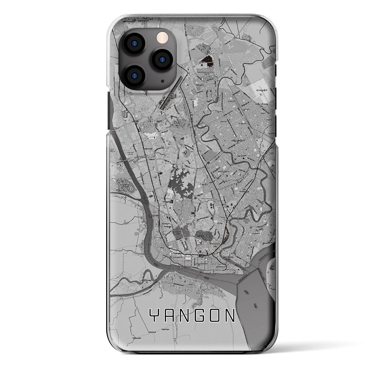 【ヤンゴン(ミャンマー)】地図柄iPhoneケース(クリアタイプ)