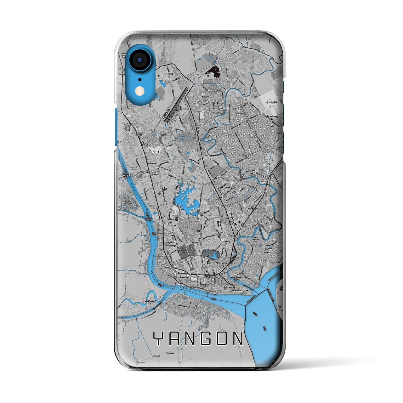【ヤンゴン(ミャンマー)】地図柄iPhoneケース(クリアタイプ)
