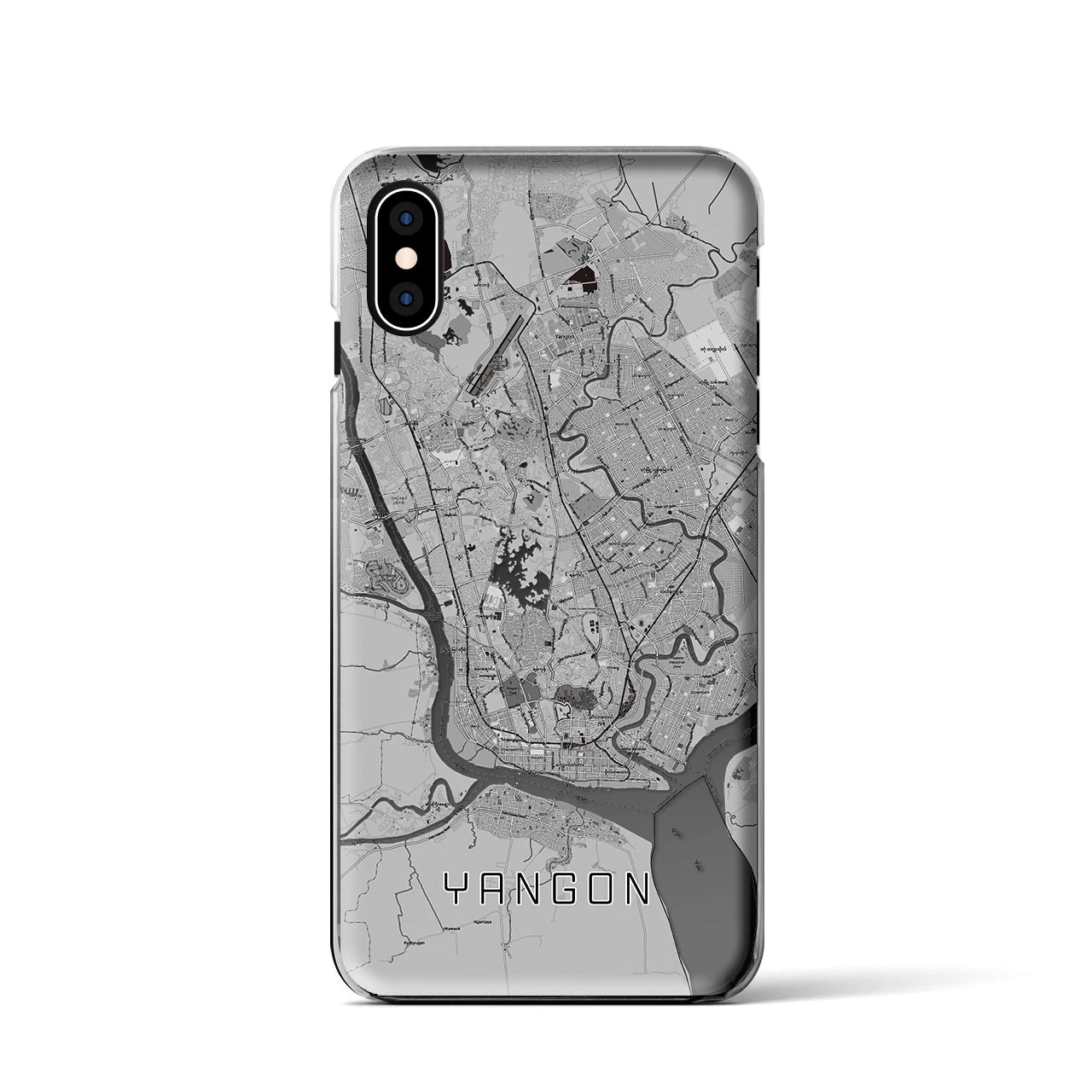 【ヤンゴン(ミャンマー)】地図柄iPhoneケース(クリアタイプ)