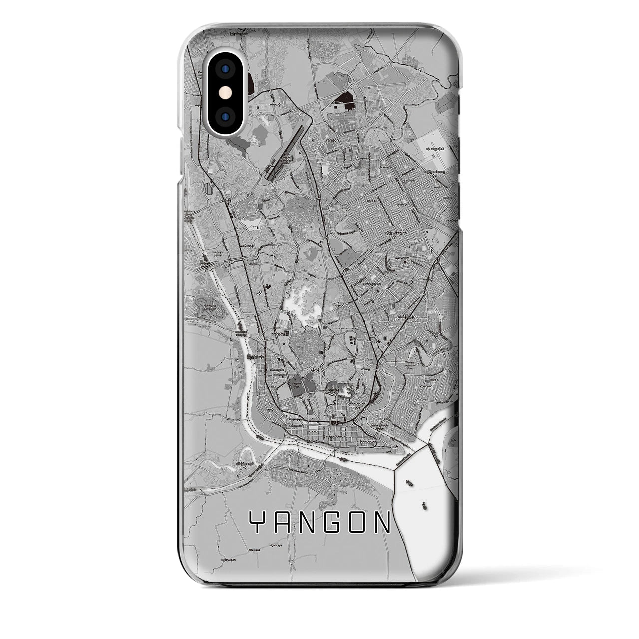 【ヤンゴン(ミャンマー)】地図柄iPhoneケース(クリアタイプ)