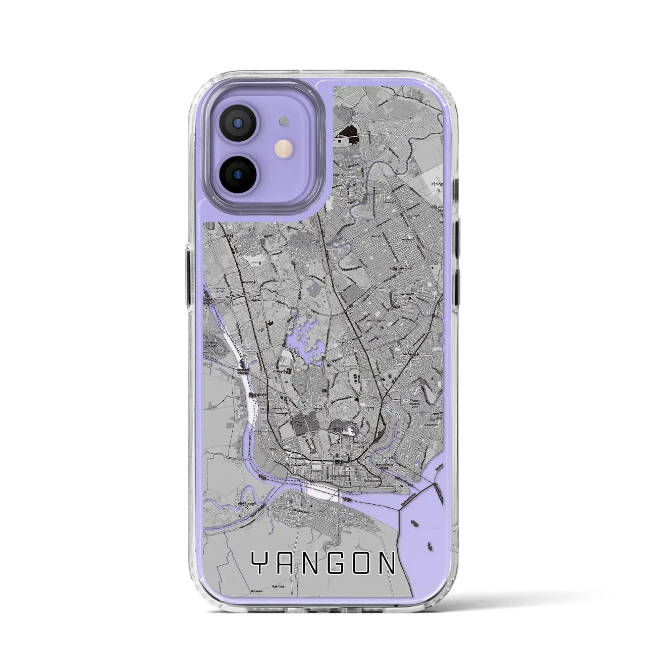 【ヤンゴン(ミャンマー)】地図柄iPhoneケース(MagSafeタイプ)