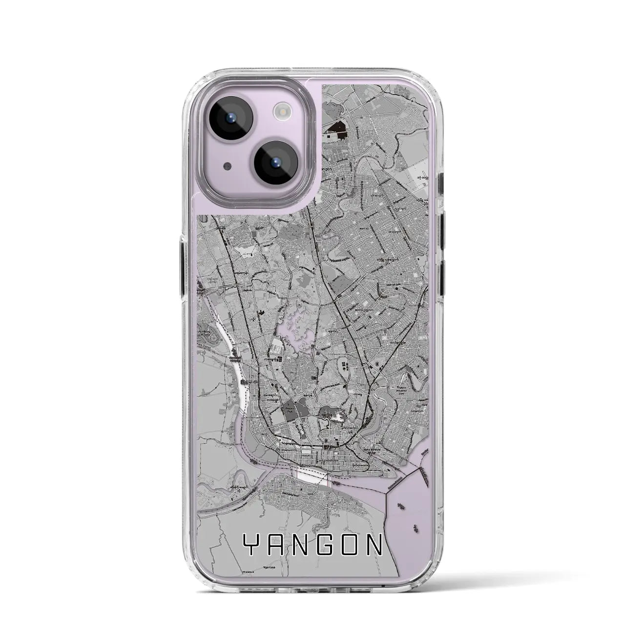 【ヤンゴン(ミャンマー)】地図柄iPhoneケース(MagSafeタイプ)
