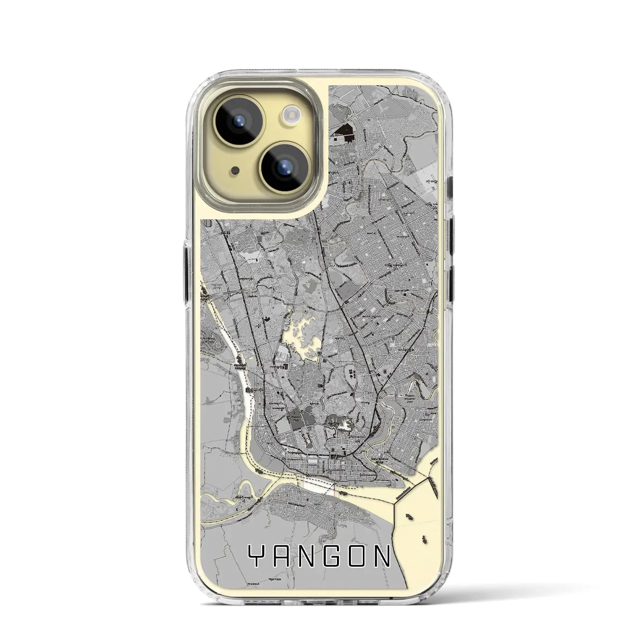 【ヤンゴン(ミャンマー)】地図柄iPhoneケース(MagSafeタイプ)