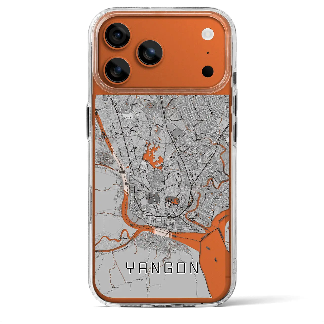 【ヤンゴン(ミャンマー)】地図柄iPhoneケース(MagSafeタイプ)