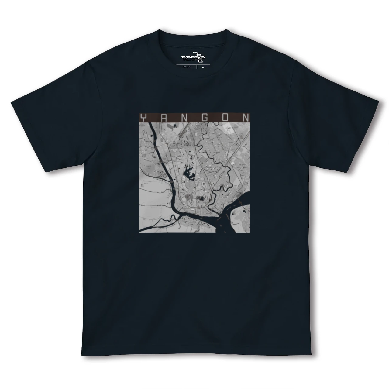【ヤンゴン(ミャンマー)】地図柄ヘビーウェイトTシャツ