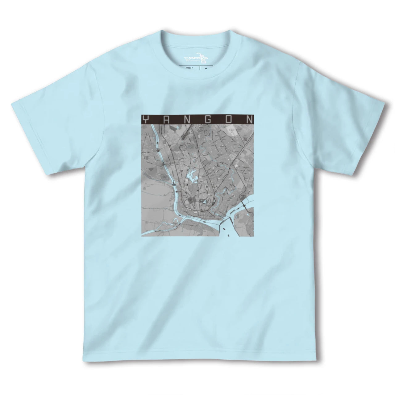 【ヤンゴン(ミャンマー)】地図柄ヘビーウェイトTシャツ