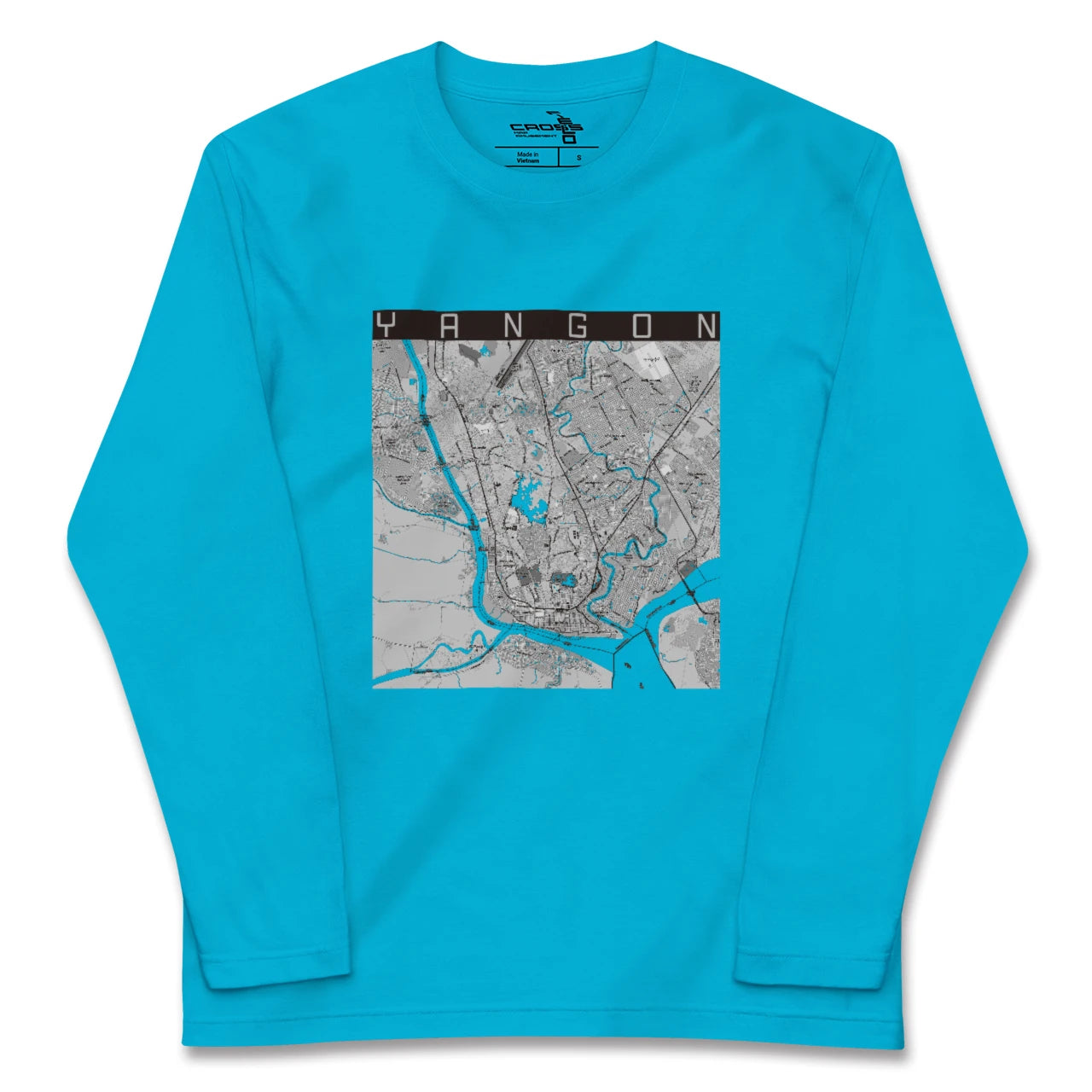 【ヤンゴン(ミャンマー)】地図柄ロングスリーブTシャツ