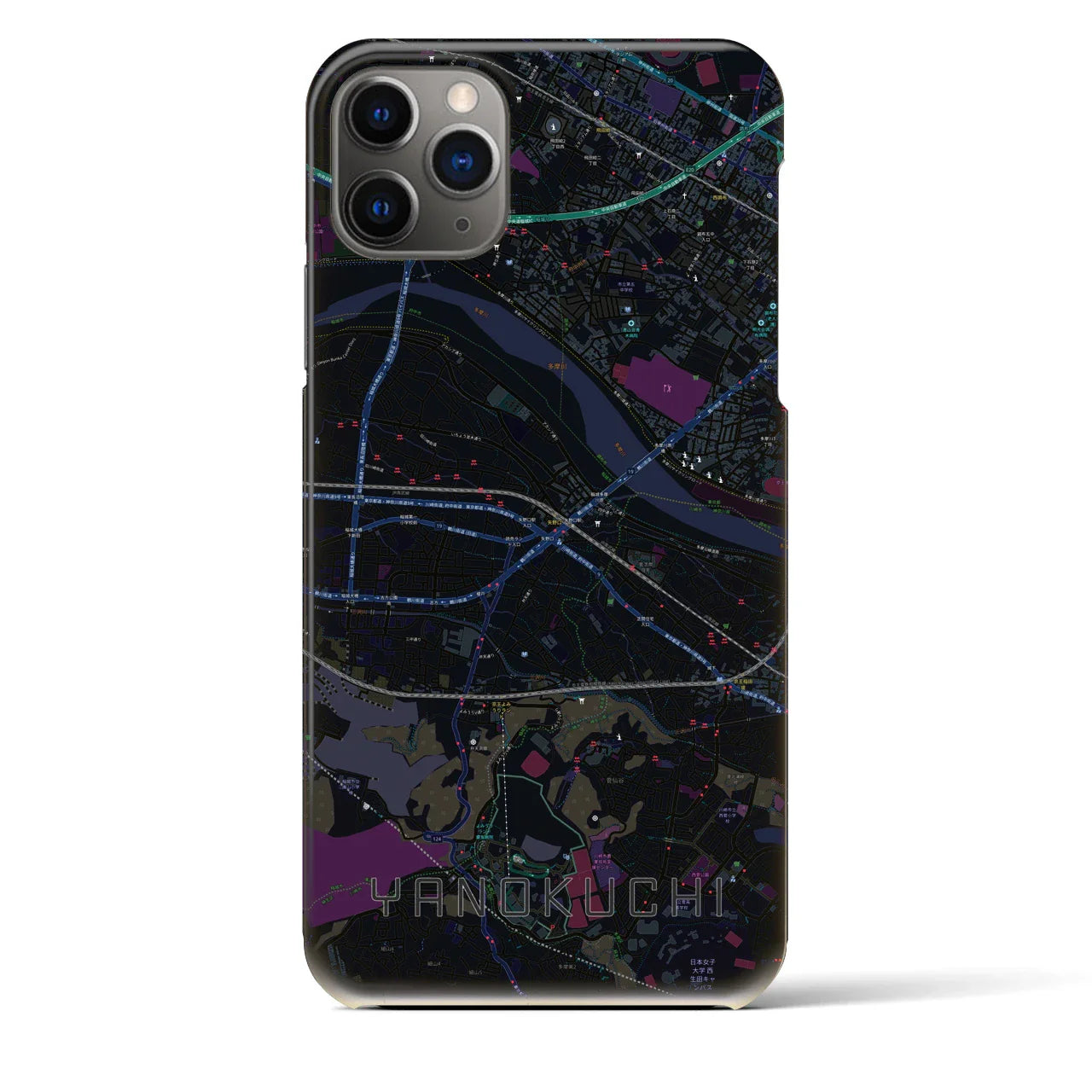 【矢野口(東京都)】地図柄iPhoneケース(バックカバータイプ)