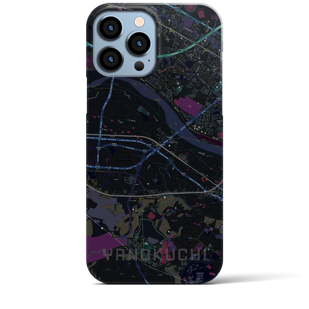 【矢野口(東京都)】地図柄iPhoneケース(バックカバータイプ)