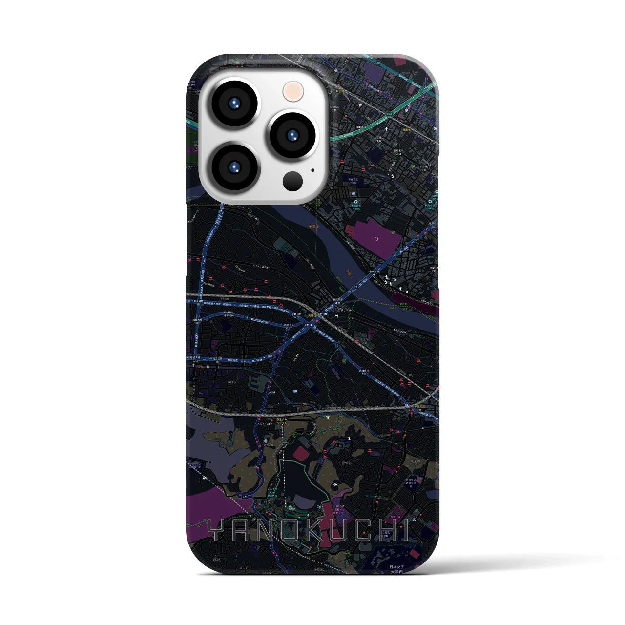 【矢野口(東京都)】地図柄iPhoneケース(バックカバータイプ)