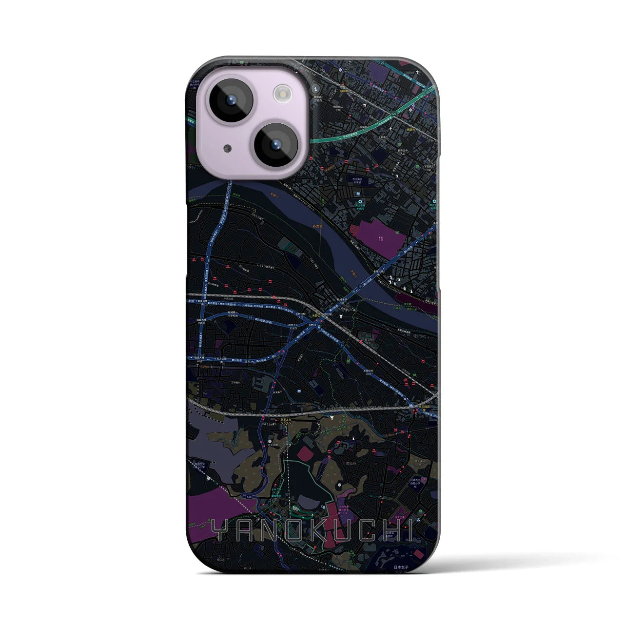【矢野口(東京都)】地図柄iPhoneケース(バックカバータイプ)