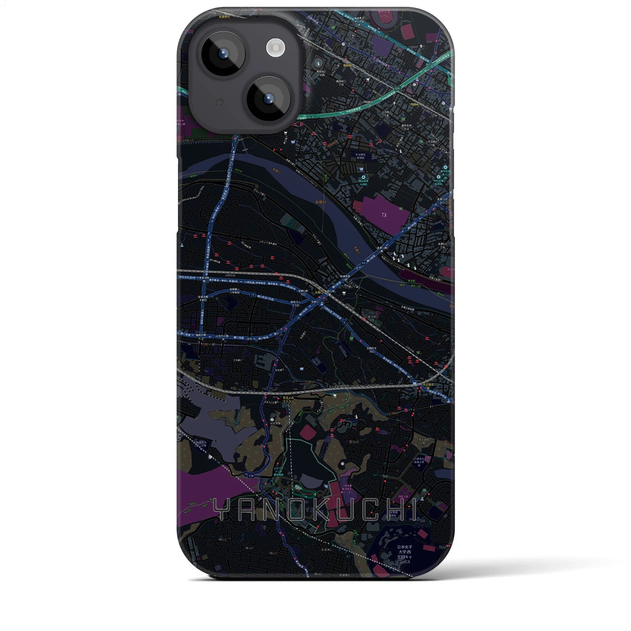 【矢野口(東京都)】地図柄iPhoneケース(バックカバータイプ)