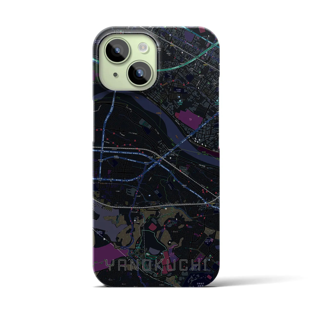 【矢野口(東京都)】地図柄iPhoneケース(バックカバータイプ)