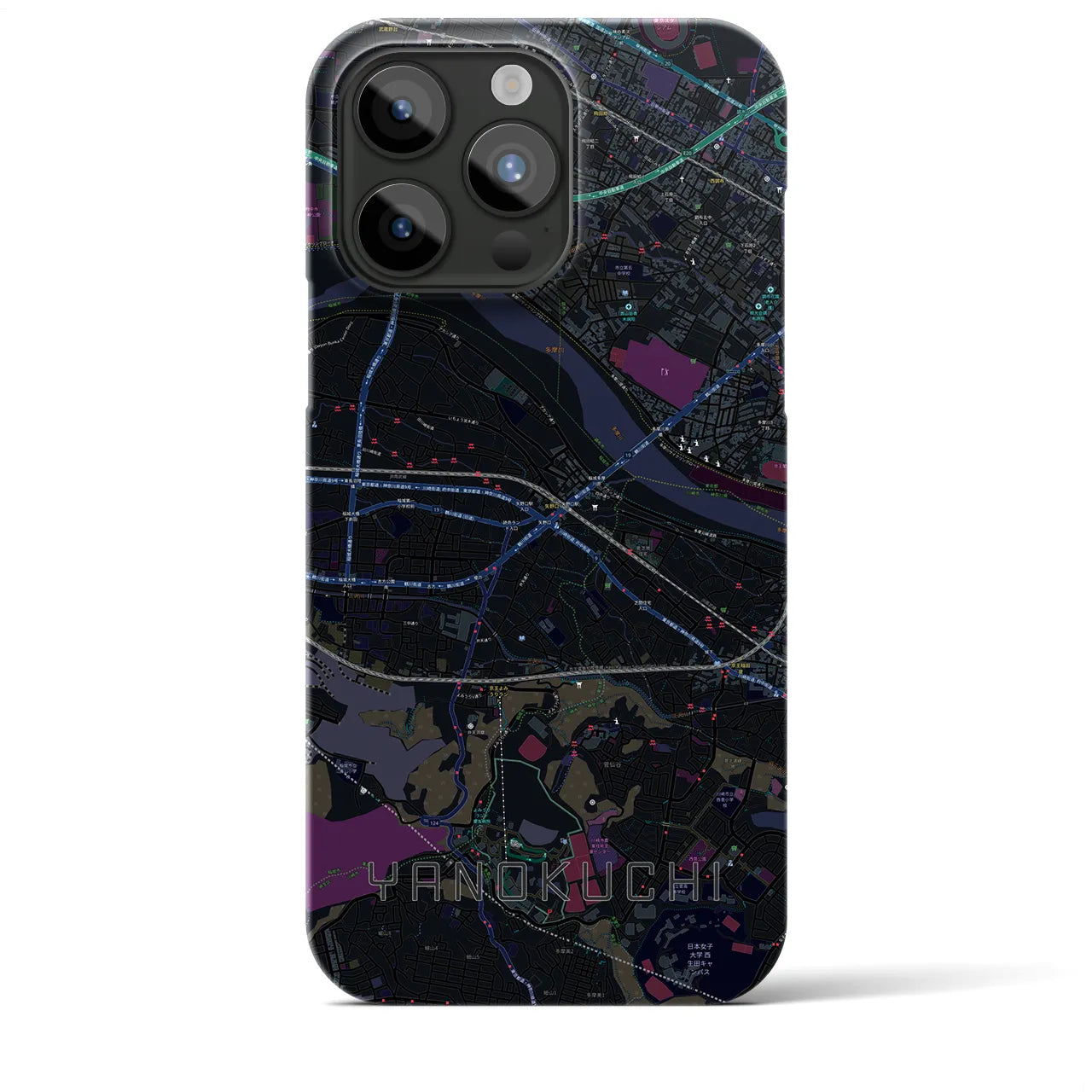 【矢野口(東京都)】地図柄iPhoneケース(バックカバータイプ)