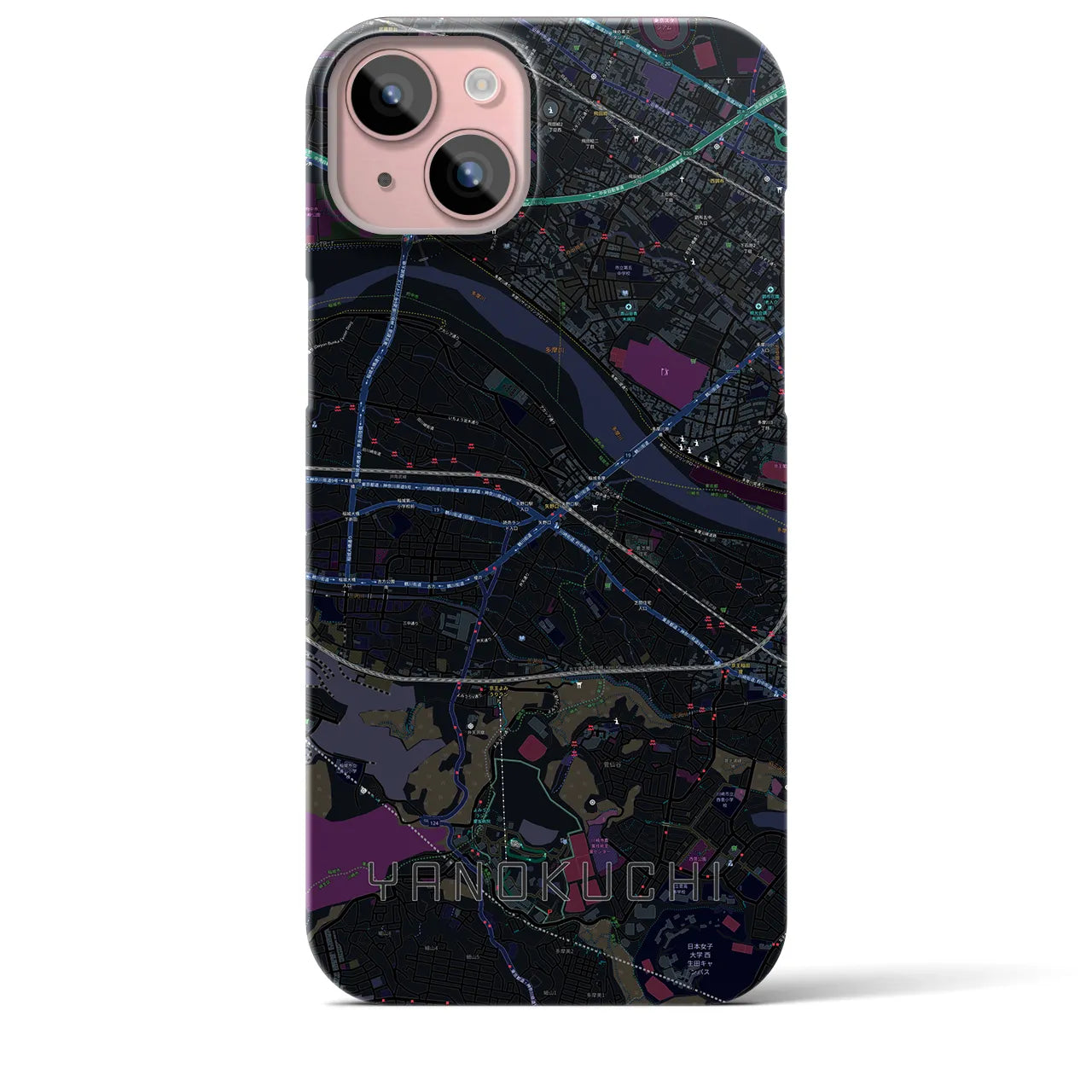 【矢野口(東京都)】地図柄iPhoneケース(バックカバータイプ)