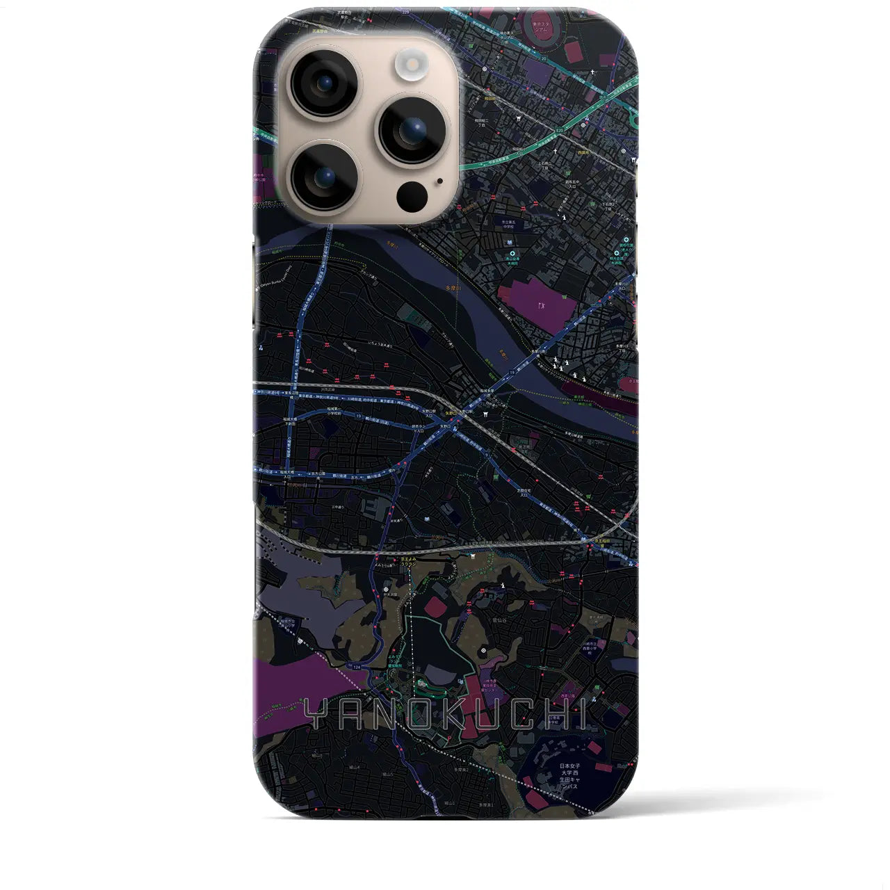 【矢野口(東京都)】地図柄iPhoneケース(バックカバータイプ)