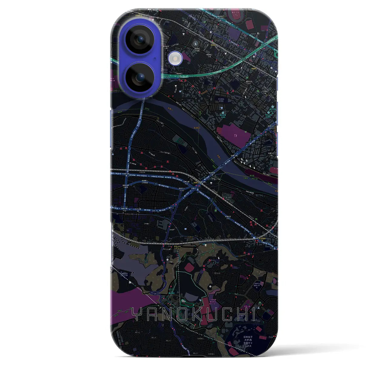 【矢野口(東京都)】地図柄iPhoneケース(バックカバータイプ)
