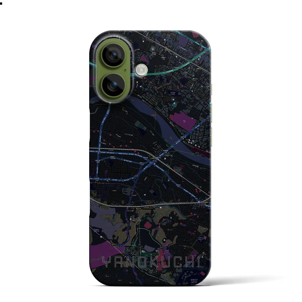 【矢野口(東京都)】地図柄iPhoneケース(バックカバータイプ)