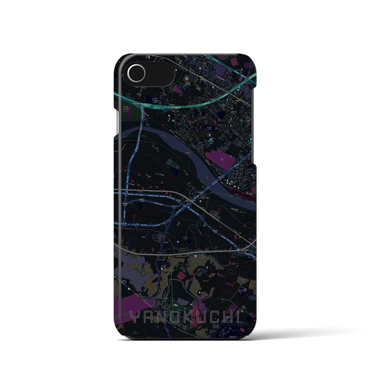 【矢野口(東京都)】地図柄iPhoneケース(バックカバータイプ)
