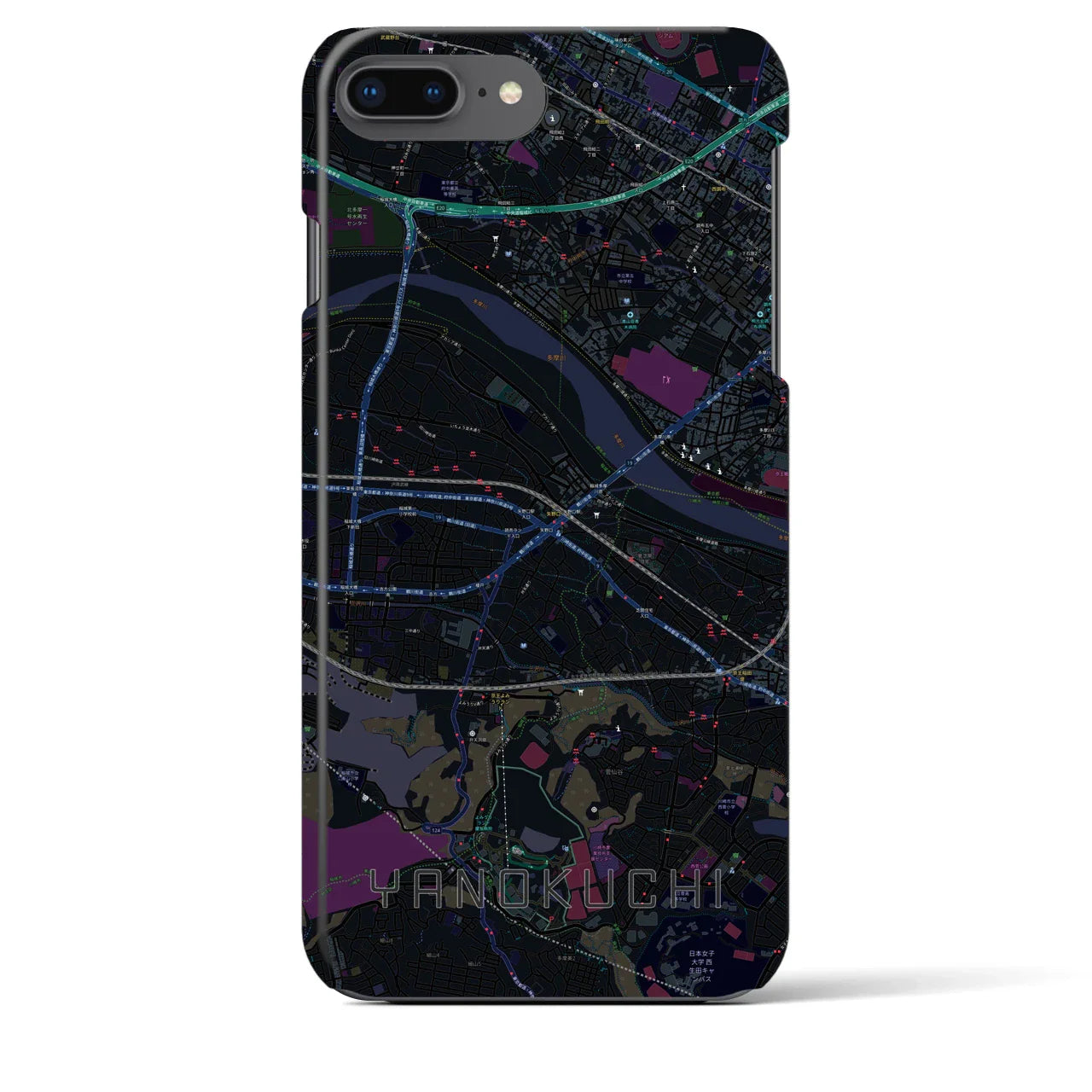 【矢野口(東京都)】地図柄iPhoneケース(バックカバータイプ)