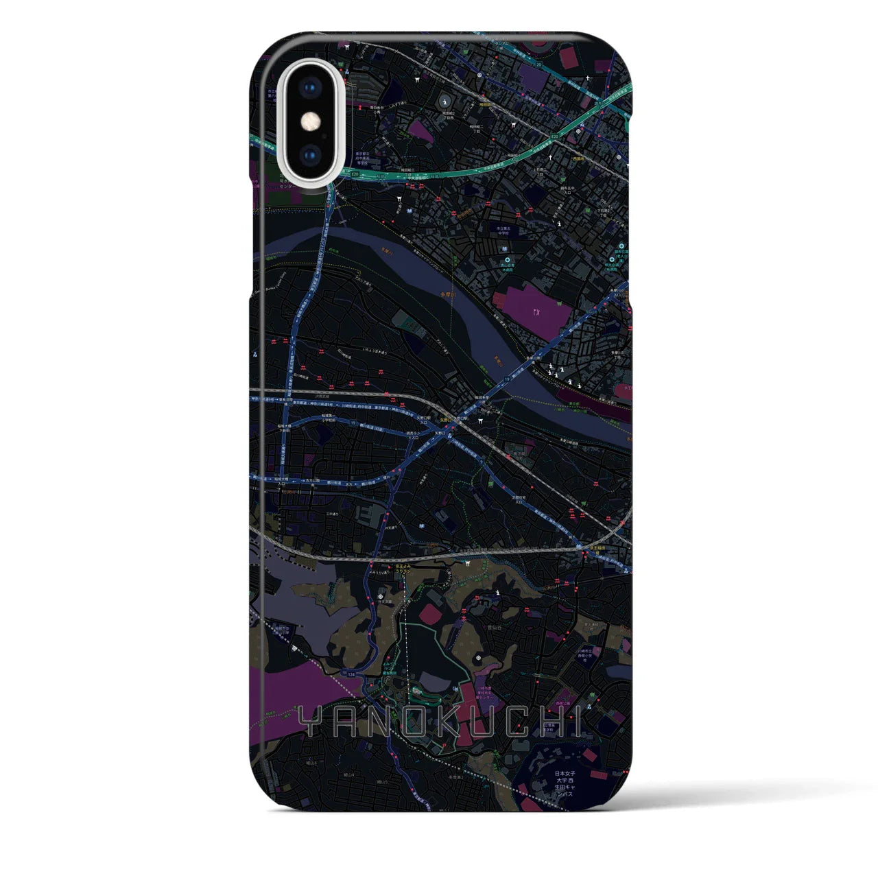 【矢野口(東京都)】地図柄iPhoneケース(バックカバータイプ)