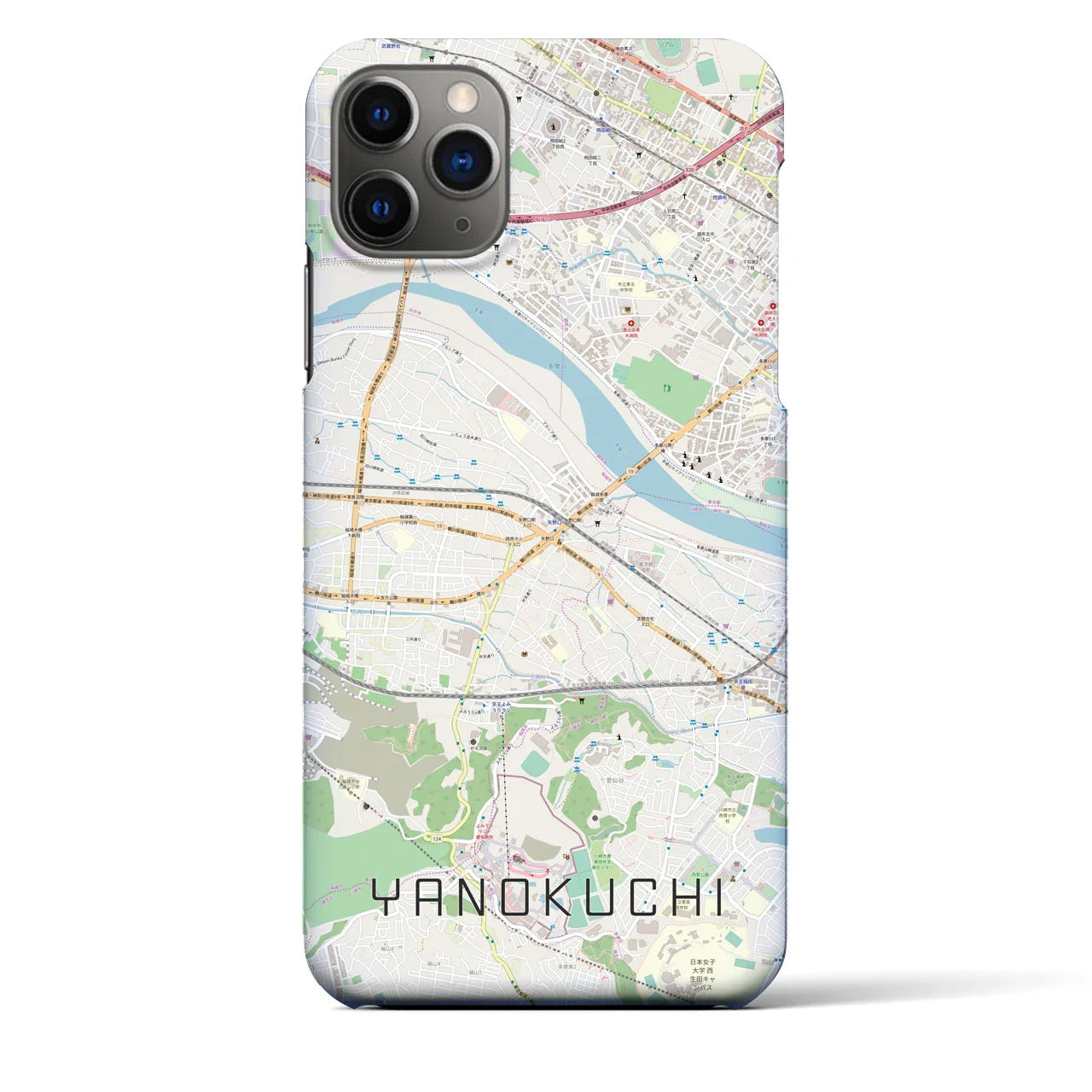 【矢野口(東京都)】地図柄iPhoneケース(バックカバータイプ)