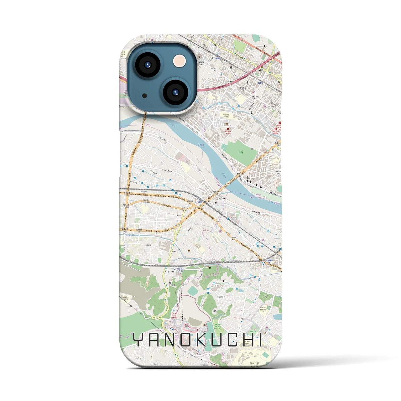 【矢野口(東京都)】地図柄iPhoneケース(バックカバータイプ)