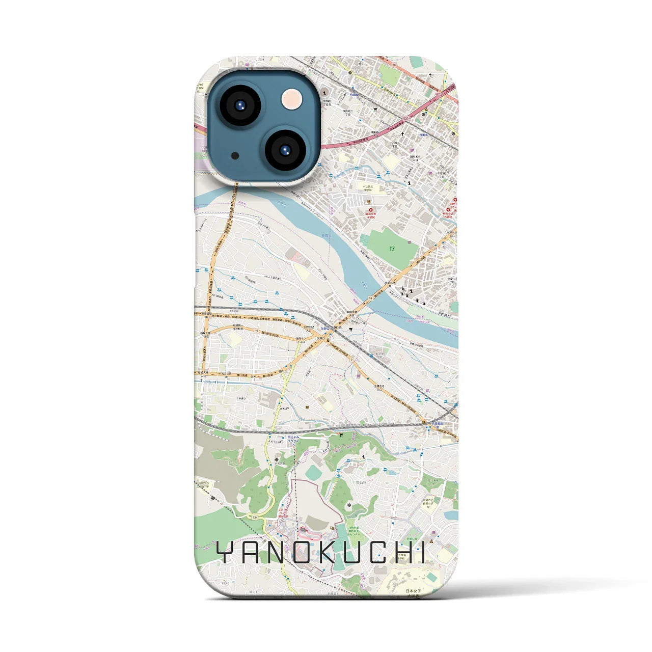 【矢野口(東京都)】地図柄iPhoneケース(バックカバータイプ)