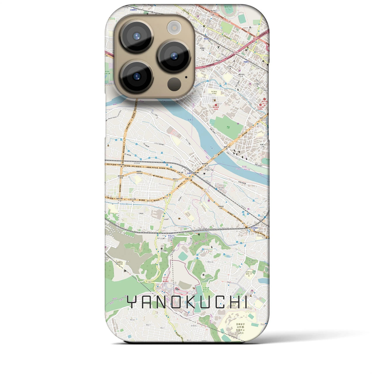 【矢野口(東京都)】地図柄iPhoneケース(バックカバータイプ)