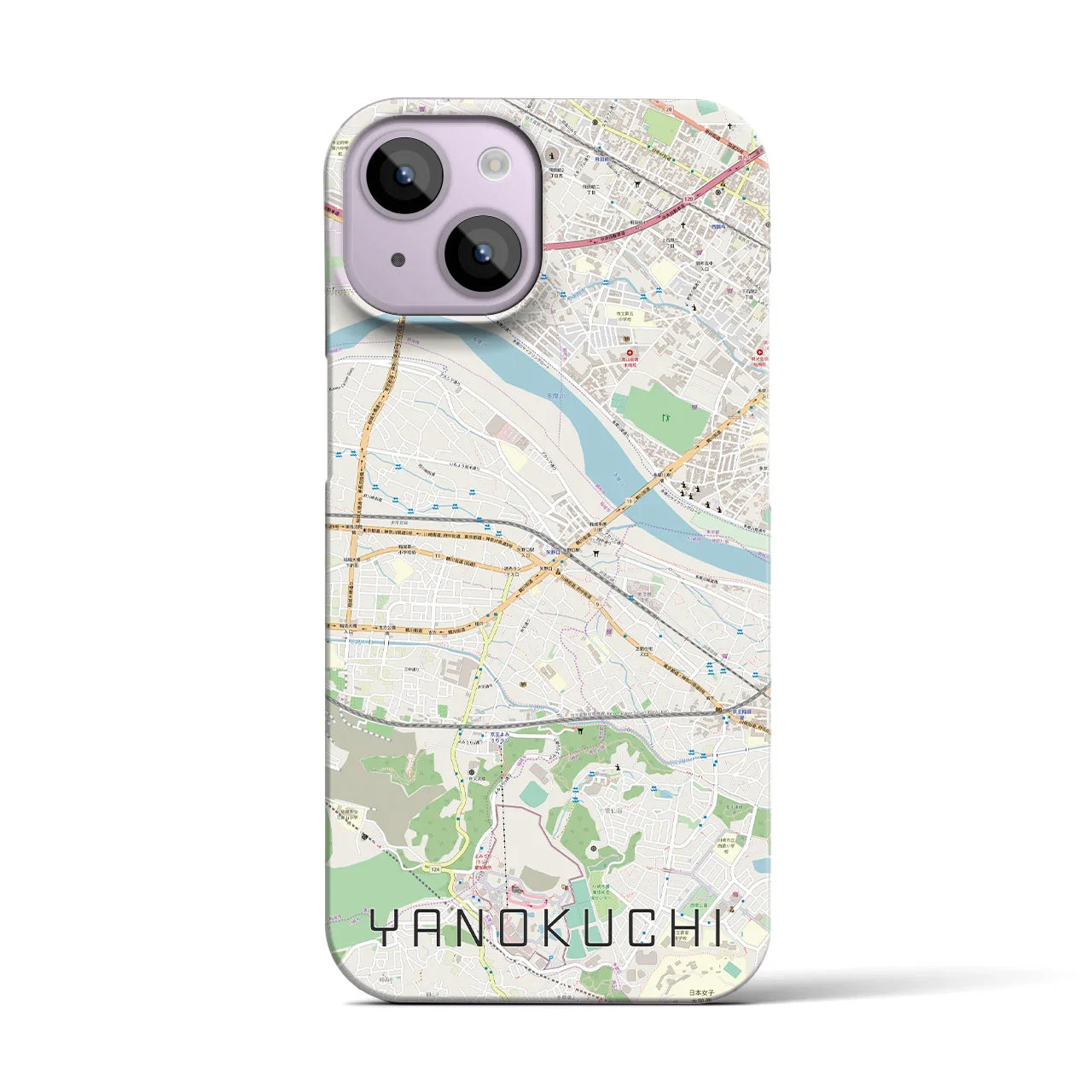 【矢野口(東京都)】地図柄iPhoneケース(バックカバータイプ)