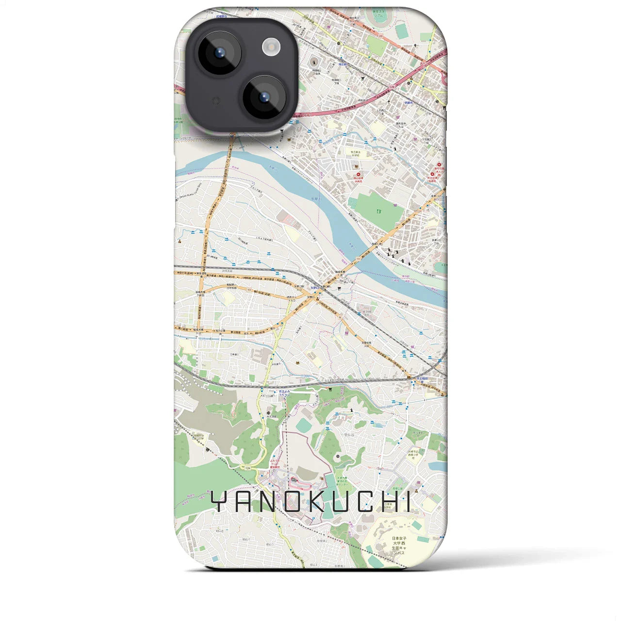 【矢野口(東京都)】地図柄iPhoneケース(バックカバータイプ)